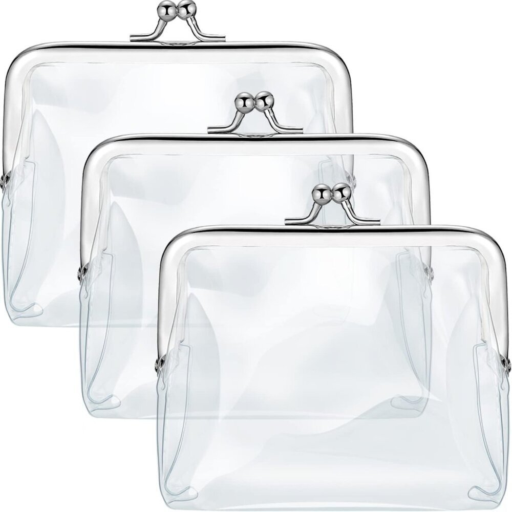 3 Pieces Clear Coin Purse Small Clear Wallet for Women Transparent Change Purse